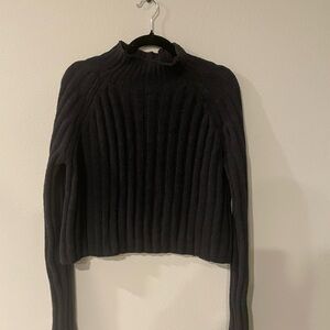 American Eagle Outfitters Cropped Chunky Ribbed Mockneck Sweater